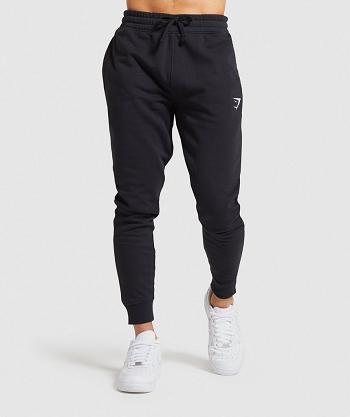Gymshark Crest Mjukisbyxor Herr Svarta | SE 3328UZG